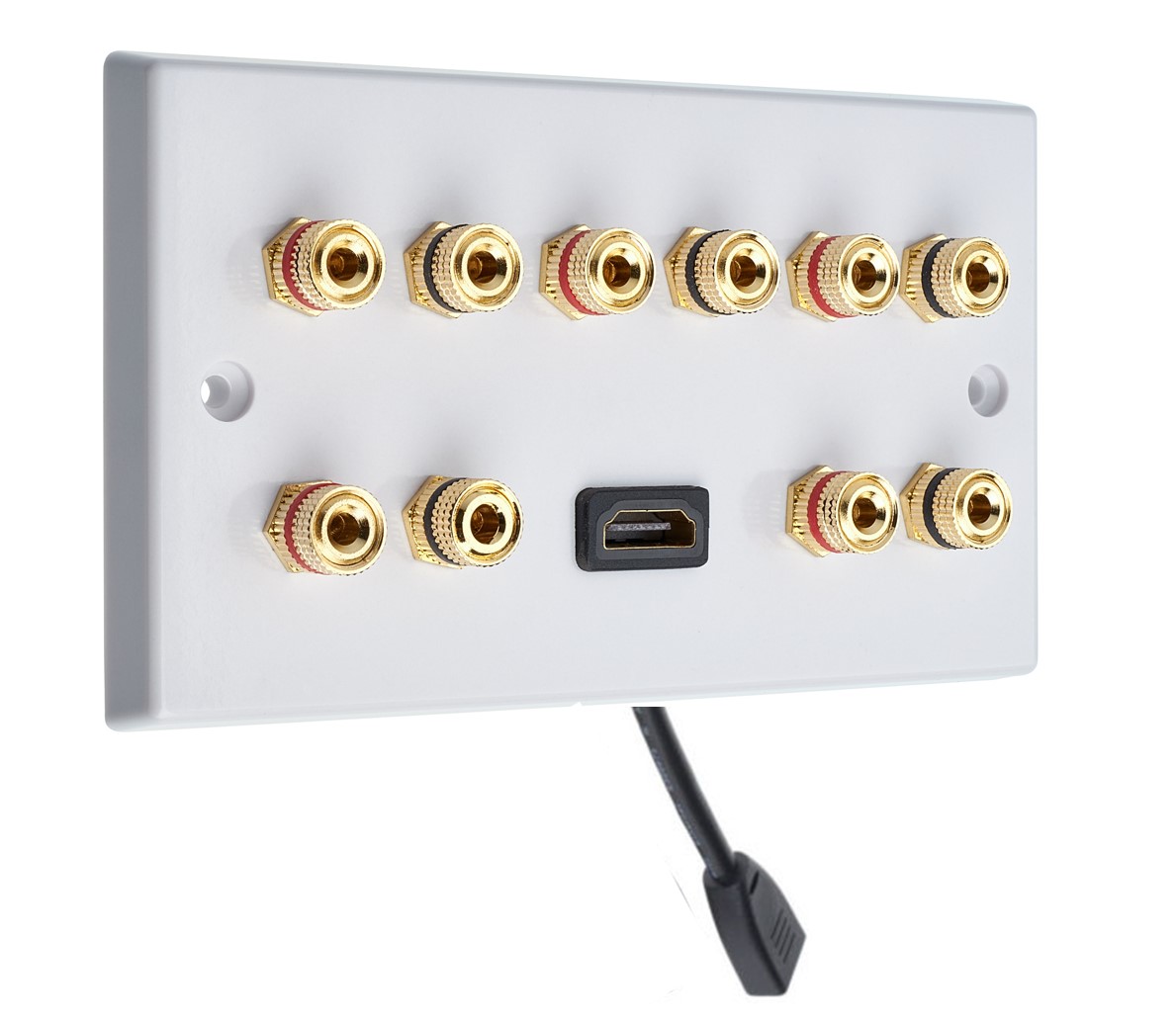 5.0 Audio / AV Speaker Wall Plate + 1 FLY HDMI. 10 Gold Binding Posts